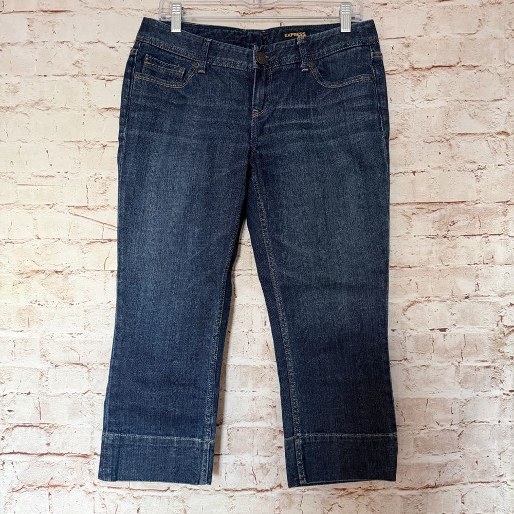 Express vintage cropped low rise jeans